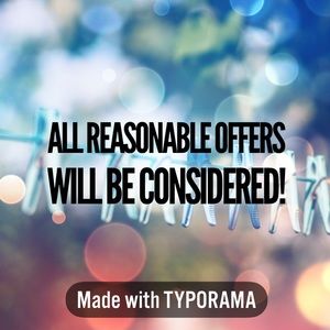 All offers considered